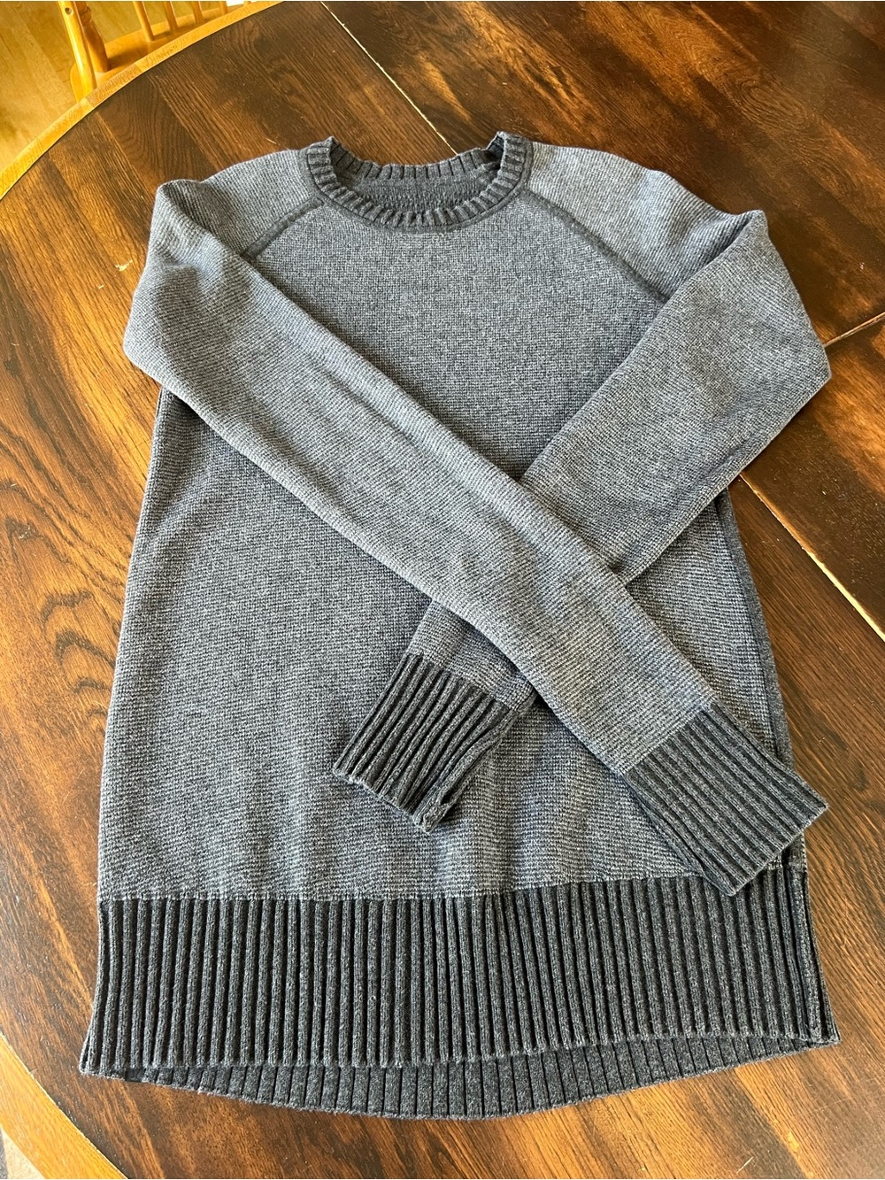 Lululemon Still Lotus Sweater Women’s XS Reversible Heather Black/ Titanium Yak